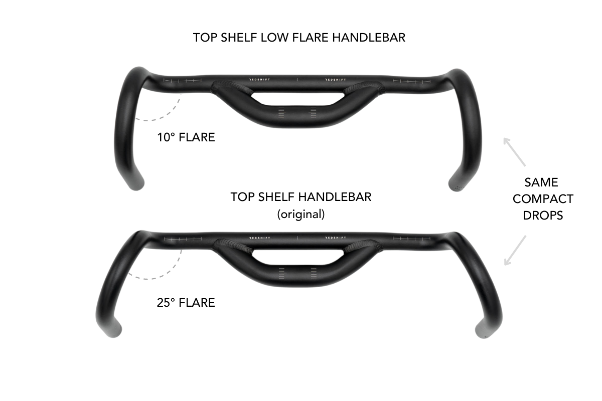 Top Shelf Low-Flare Handlebar | Road Style Riser Drop Bar – Redshift Sports