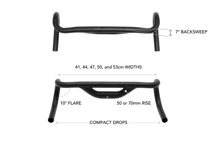 Top Shelf Low-Flare Handlebar | Road Style Riser Drop Bar – Redshift Sports