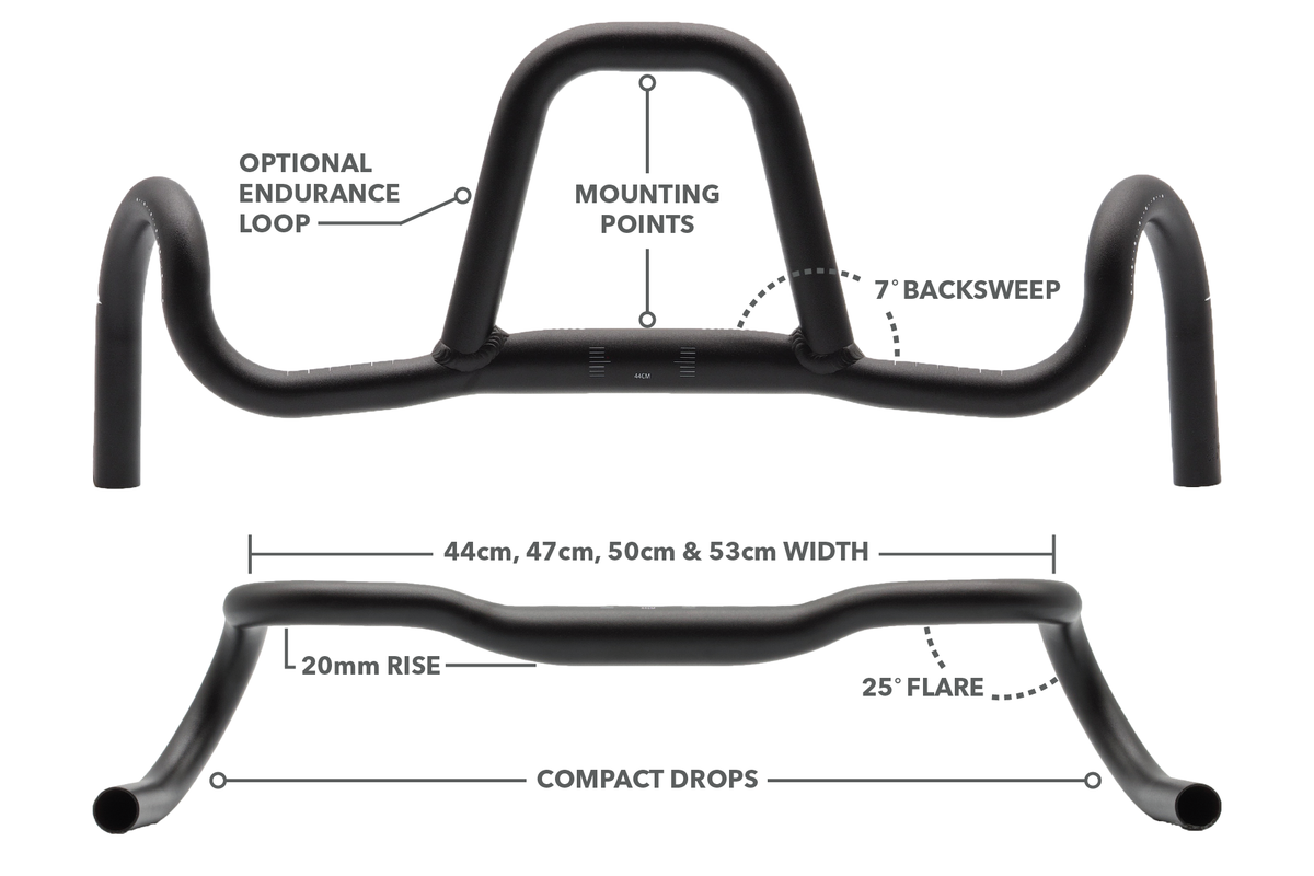Flared Riser Drop Bar Gravel Bike Handlebars | Flared Gravel Drop Bars – Redshift Sports